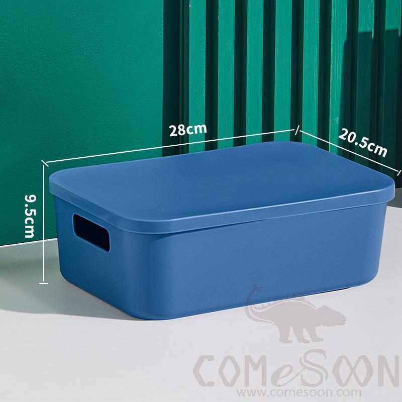Navy Storage Box with Cover-20.5*28*9.5 cm, PP