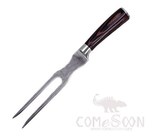 Imitate Damascus Pattern Meat Fork 6 inch