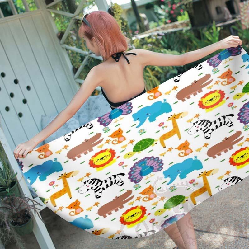 Cartoon Beach Towel, Microfiber, 150*70cm