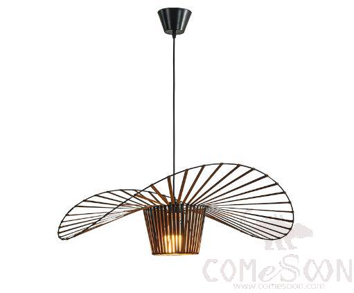 Straw Hat Chandelier, Iron+ Fiber+ Elastic Fabric, Φ600mm