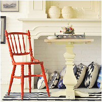 Han-Style European Pastoral Style Painted Old Solid Wood Dining Chair Book Chair Fresh Small Chair