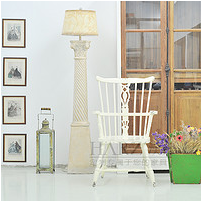 Han-Style European Pastoral Style Full Solid Wood Painted Old Retro Dining Chair Leisure Chair Garden Balcony Chair product image