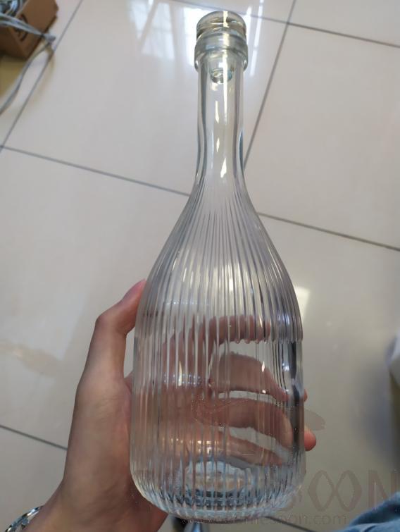 Glass Wine Bottle, with Glass Cover, 500ML