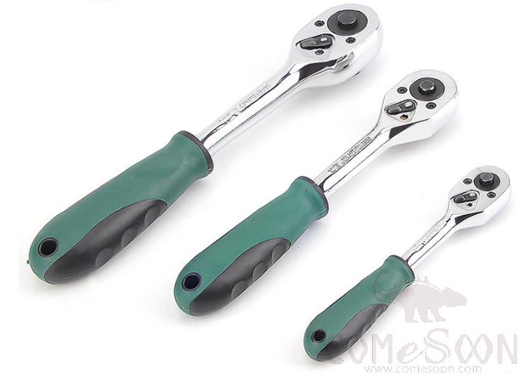 Quick Release Reversible Socket Ratchet Wrench 3/8", Chrome Vanadium Steel+ PP & Tpr Plastic Handle