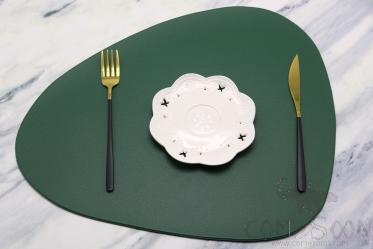 Teardrop Green Leather Crimped Placemat product image