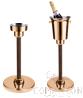 Rose Gold Stainless Steel Champagne Bucket Wooden Handle Rack(W/O Bucket), 304 Ss, Φ300×h715mm