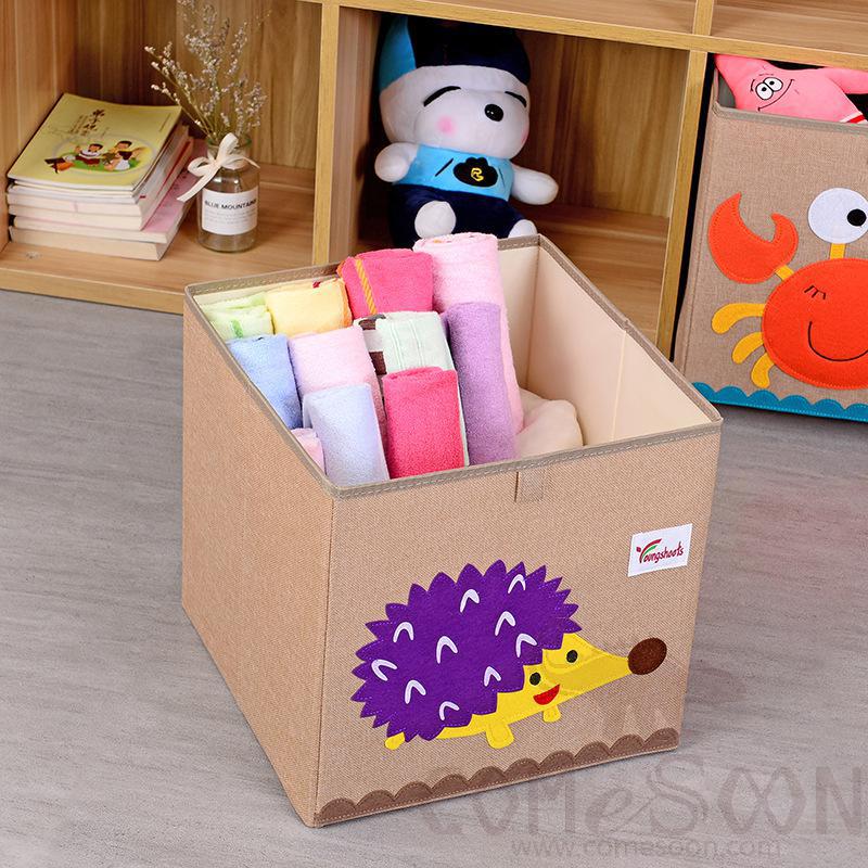 Linen Storage Basket-33*33*33cm, Waterproof Coating Canvas Linen+ Mdf Insert