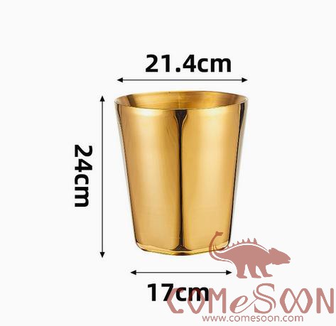 Mirror hexagonal ice bucket, gold