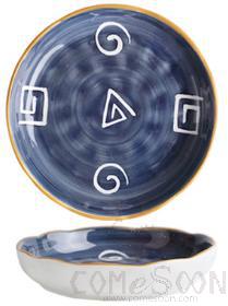 Japanese 6.9" Outer Convex Shaped Deep Plate -Screw Circle Pattern product image
