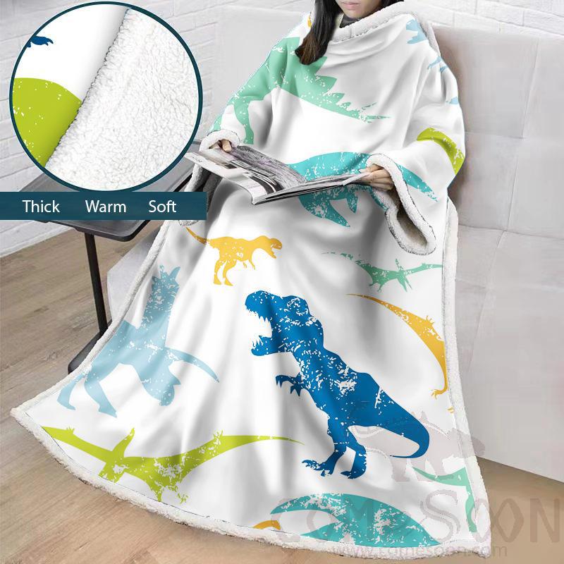 Cartoon Blanket with Sleeves, Crystal Velvet, 127*178 cm