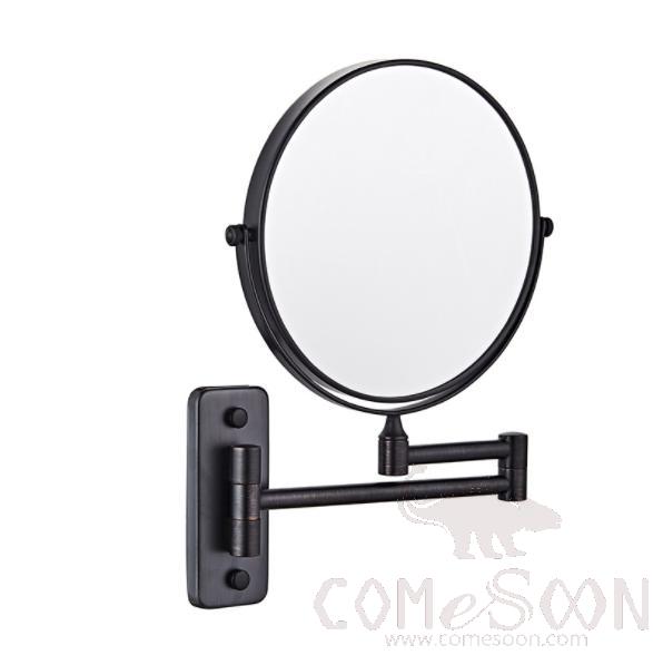 Makeup Mirror-W/o Led / Double-Sided Mirror - Matte Black - 8 inch (20cm) Single - Copper+ SUS304+ Zinc Alloy