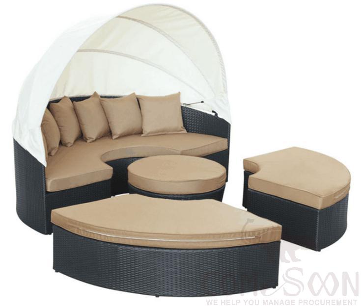 Outdoor Combination Bed-Φ180cm, High-Density Sponge, Φ180cm