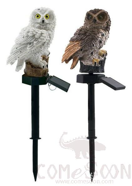 Solar Owl Ground Lamp, Resin,+ Plastic, 45*15*8cm