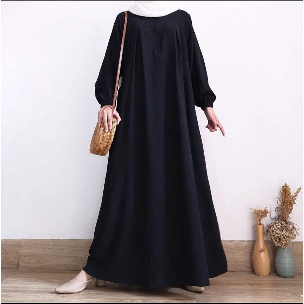 DRESS WANITA DEWASA MODEL MARYAM BAHAN CRINGKLE AIRFLOW PREMIUM TEBAL GAMIS MARYAM PREMIUM / GAMIS MARYAM ELEGANT KEKINIAN 2023  2.7