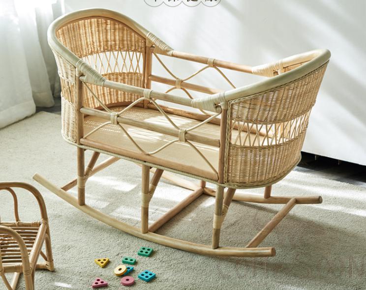 Real Rattan Baby Bed-115*56*72cm  Baby Cot product image