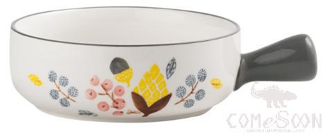 8.25" Handle Bowl-Pine Nut (Grey)
