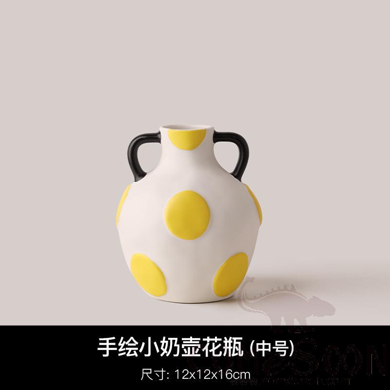 Hand-Painted Small Milk Pot Vase, Medium Size