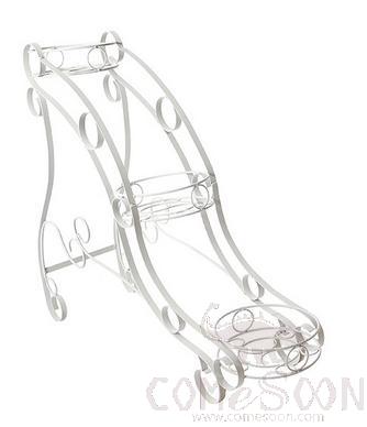 Flower Pot Display Stand, White, Iron