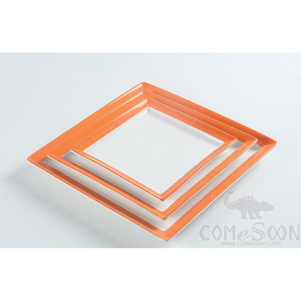 Orange Sleeve Series 12" Narrow Edge Filigree Square Plate