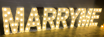 Led Letter Light "merry Me", Painted Galvanized Sheet Metal, H60cm