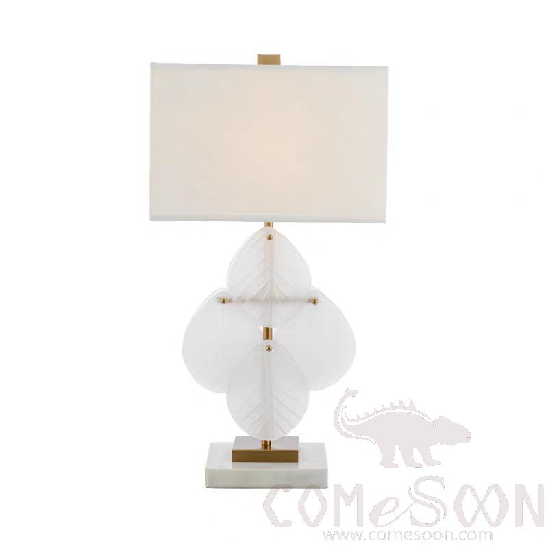 Table Lamp-Metal+ Marble+ Glass+ Fabric, 5w, Warm, 400*200*730mm
