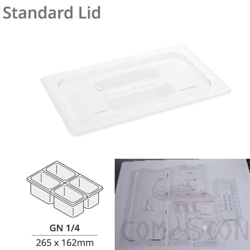 1/4 Gn Pan Lid / Cover, Clear PC, 265*162mm