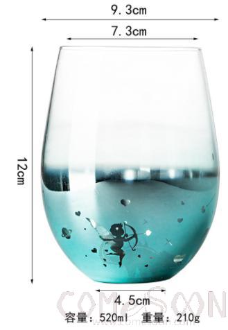 Glass Egg Cup Star Green 520ML