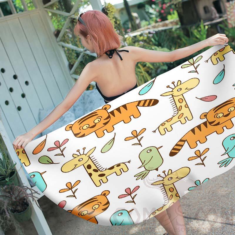 Cartoon Beach Towel, Microfiber, 150*70cm