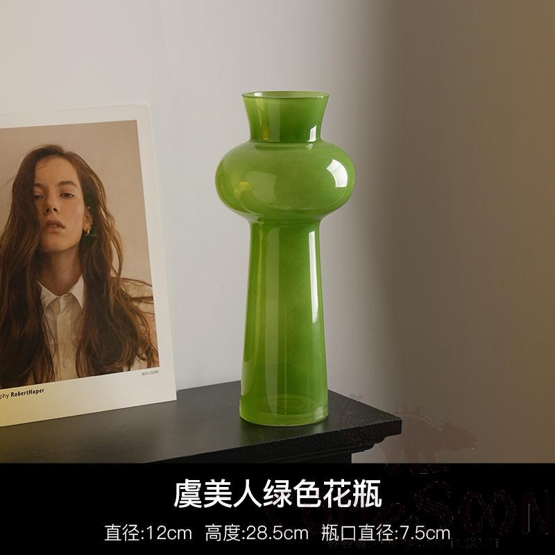 Green Vase of Poppy Flowers