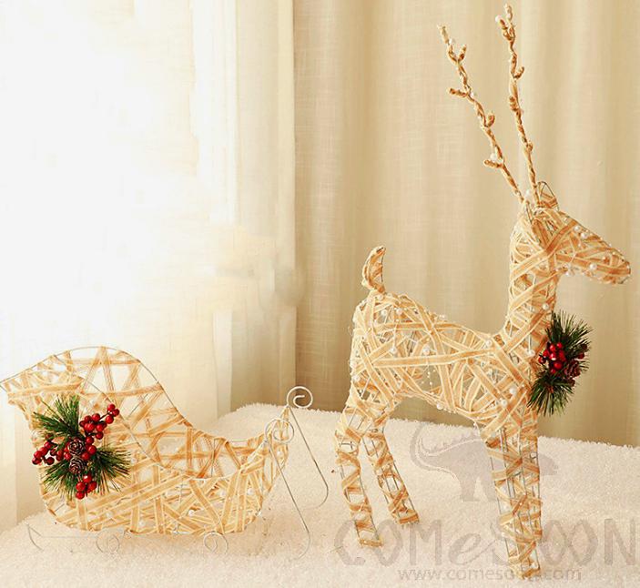Deer and Sleigh Decoration