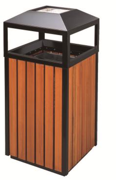 Outdoor Trash Can, Wooden, L400 * W400 * H950mm