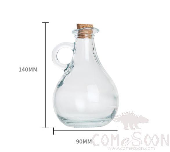 350ML Glass Bottle W/ Wooden Stopper