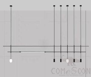 Art Chandelier, Iron+ Aluminum+ Canvas, D200*H1500mm product image