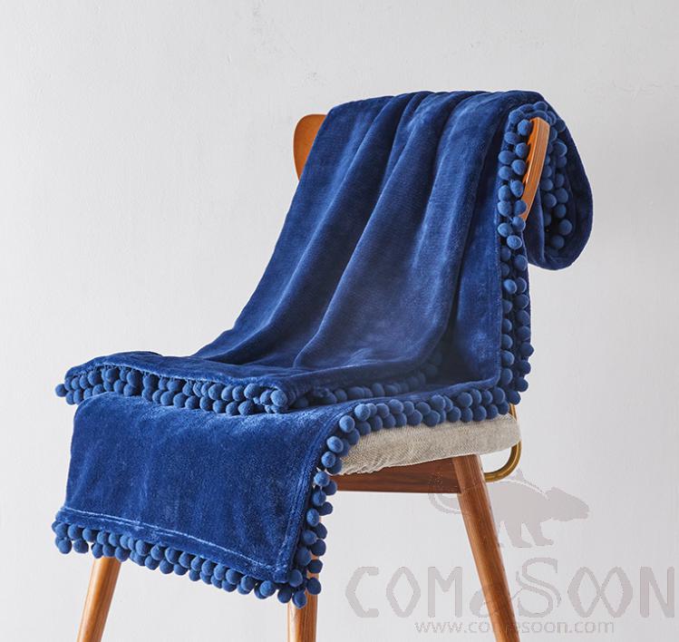 Blanket, Navy Blue, Flannel, Polyester 92%+ Spandex 8%, 230*230cm
