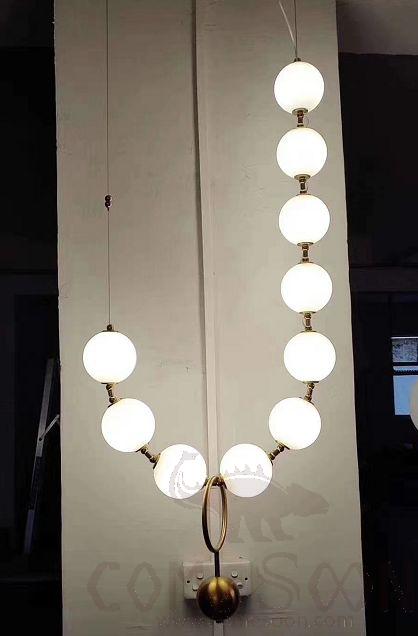 Art Chandelier, Aluminum Metal+ Acrylic Globe, L1600*H1000*10mm product image