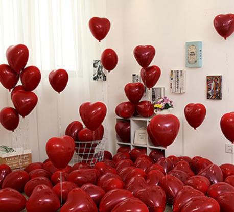 Love Shape Balloon 10 Pcs Set Red Color