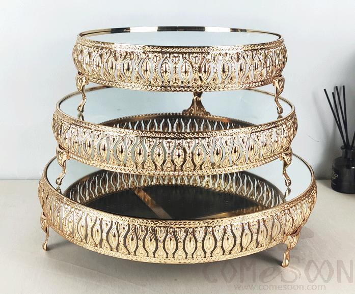 Cake Stand / Metal Tray, Metal, Gold Sliver, D37*H9cm product image