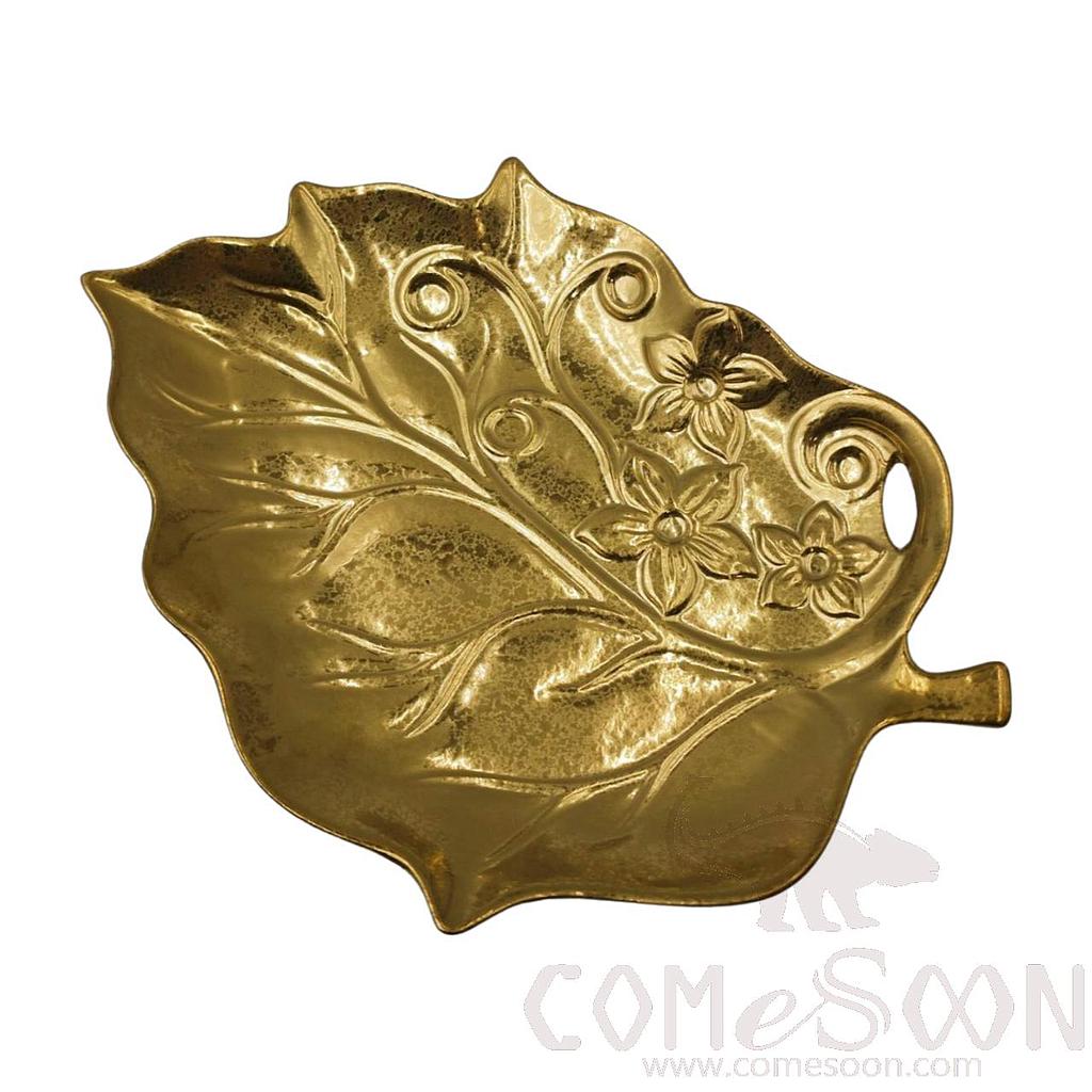 Gold-Plating 8" Fire Leaf Plate
