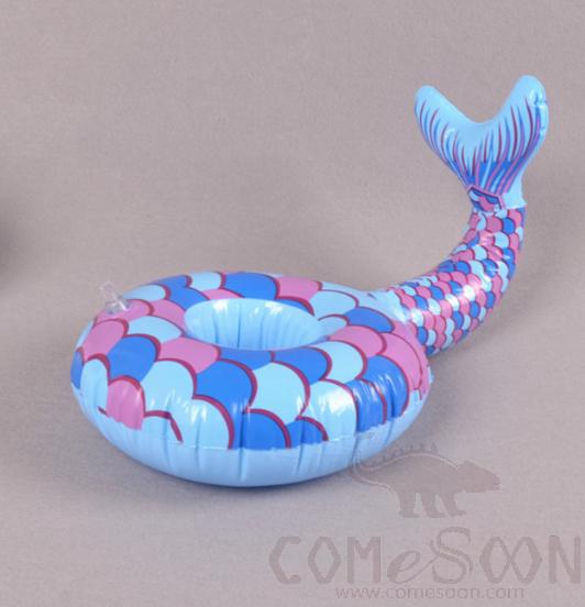 Inflatable Floating Beverage Cup Holder, Mermaid