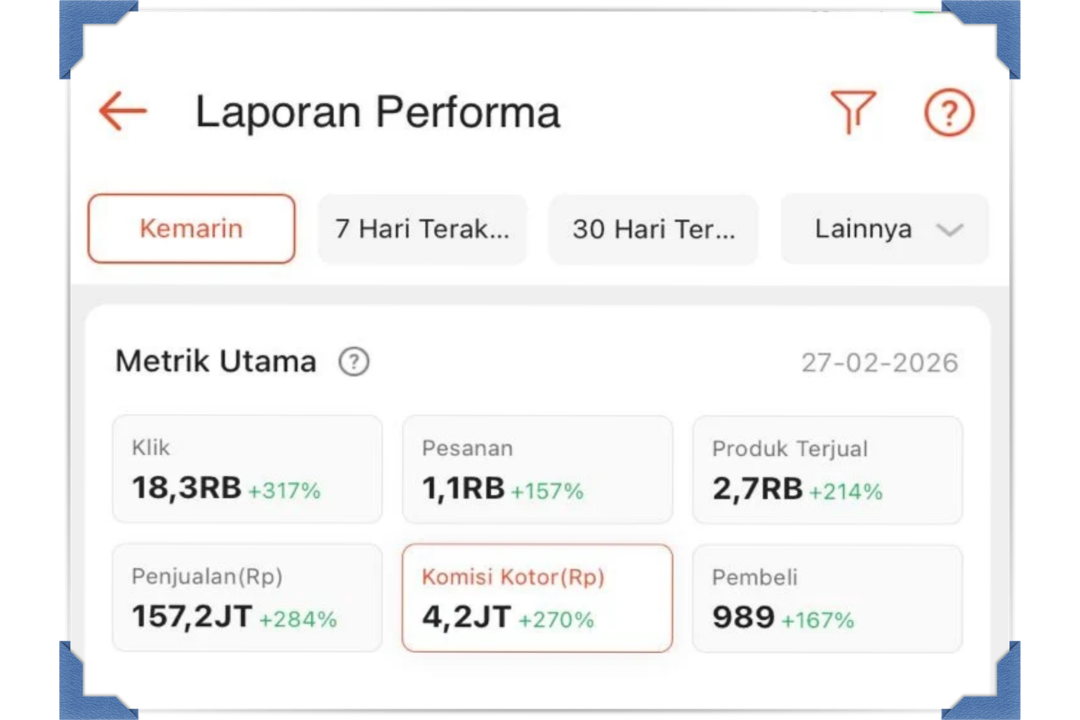 Bukti Dashboard Shopee Robin 2