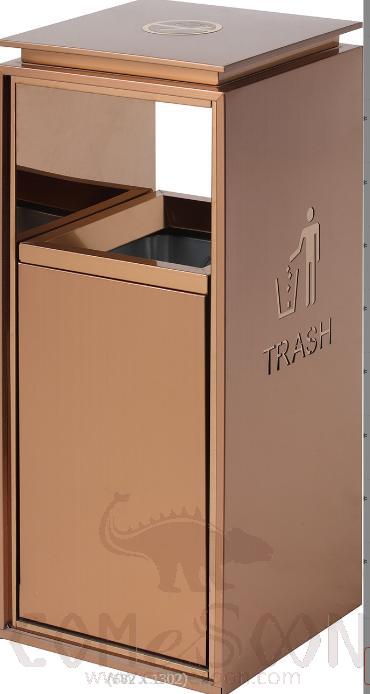 Non-Smoking Single Bucket Trash Can, 201, Rose Gold, 330*330*770mm, Dustbins
