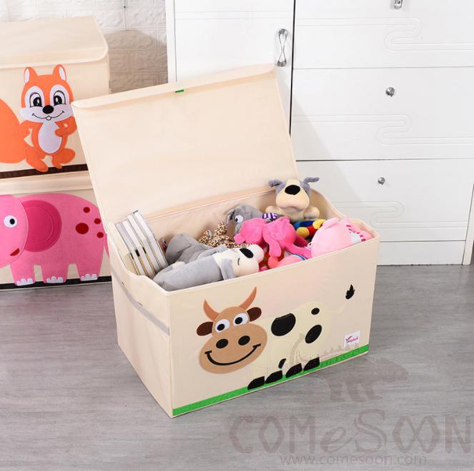 Linen Storage Basket-33*33*33cm, Waterproof Coating Canvas Linen+ Mdf Insert
