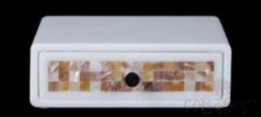 W3-White Bright Flower Shell Double-Sided Convenience Box, Resin+ Shell, 213*195* 70mm