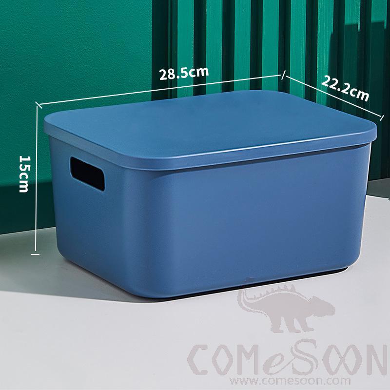 Navy Storage Box with Cover-22.2*28.5*15 cm, PP