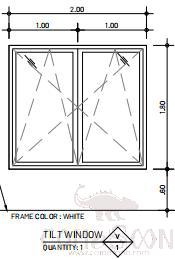 Aluminum Opening Window, White, 2000*1800mm