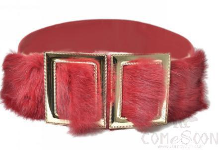 Belt-Elastic Band, Rabbit Hair, Imitation Leather