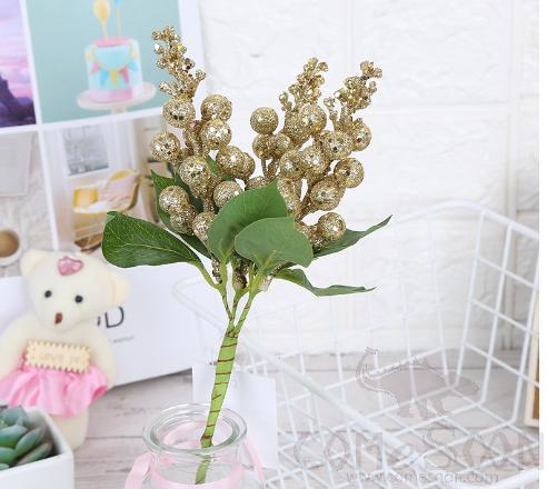 Berry Simulation Flower, Foam+ Plastic, Gold, 33*10*10cm product image