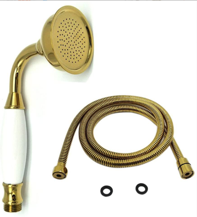 Hand Held Shower Head W/ Hose, H 200mm, Hose, Brass