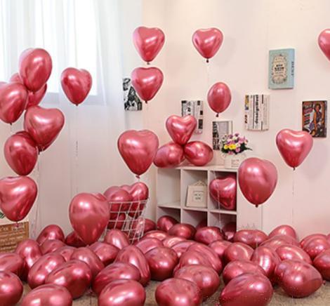 Love Shape Balloon 10 Pcs Set Rose Golden Color