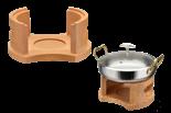 Oval Casserole Base, Wood, 220*180*H100mm